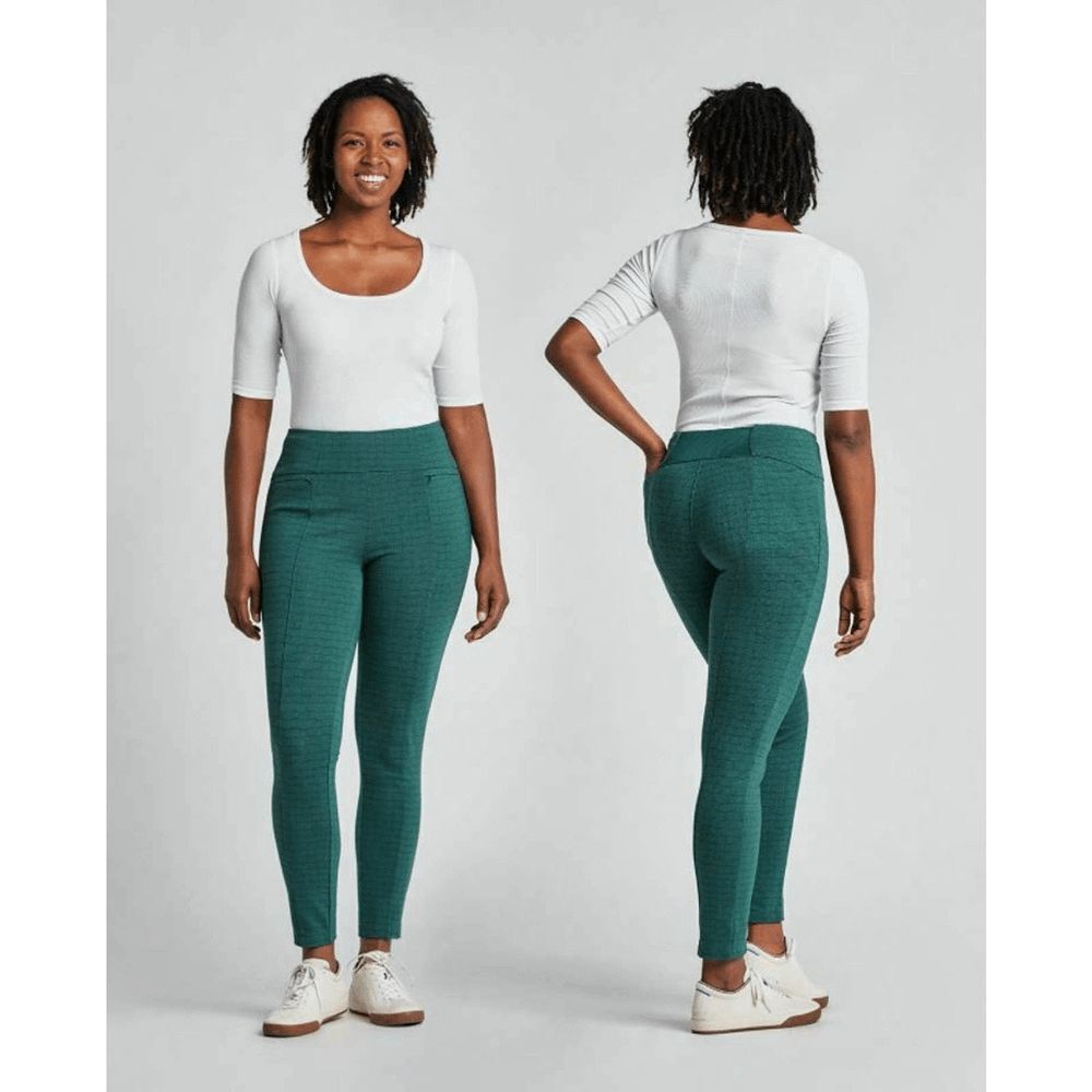New Betabrand Emerald Deco Power Down Skinny Dress Pant Yoga Pants XLarge